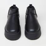 Короткие ботинки из эко кожи чёрного цвета с подкладкой из шерсти
